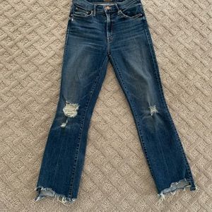 MOTHER Insider Crop Step Chew Jeans Dancing On Coals 24